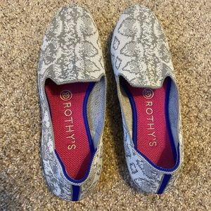 Rothy’s The Loafer in Ivory Grey Snake (retired)